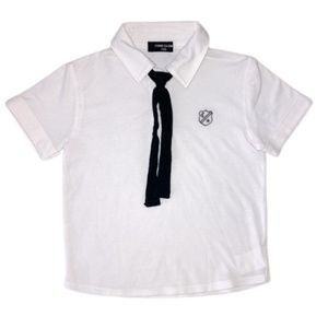 COMME ÇA ISM boys polo shirt with faux necktie